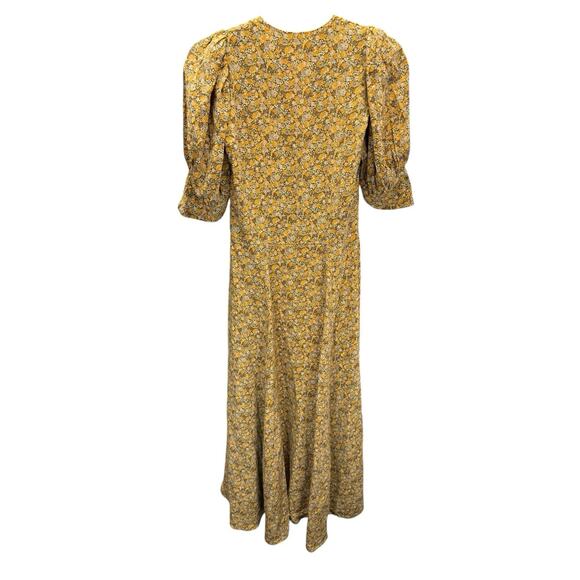 Doen Laurel Silk Maxi Dress Autumn Floral Print 100% Silk XS Boho Cottagecore - Picture 4 of 7